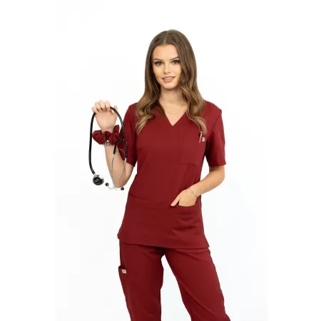 Bluzka medyczna SCRUBS MEDI TEDDY - TALLANTE MERLOT SCRUB